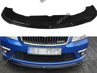 Prelungire splitter bara fata Skoda Octavia Mk2 RS Facelift 2008-2013 v7 - Maxton Design