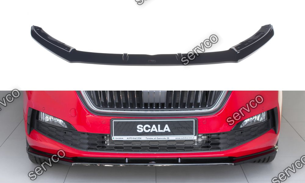 Prelungire splitter bara fata Skoda Scala 2018- v1 - Maxton Design