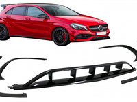 Prelungiri Bara Fata compatibil cu Mercedes A-Class W176 Facelift AMG Line (2015-2018) A45 Design Negru Lucios Tuning Mercedes-Benz A-Class W176 (facelift) 2015 2016 2017 2018 FBSPMBW176FAMG