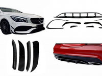 Prelungiri Bara Fata si Spate compatibil cu Mercedes CLA W117 Facelift (2016-2018) CLA45 Design Negru Lucios Tuning Mercedes-Benz CLA-Class C117 (facelift) 2016 2017 2018 2019 2020 COFBSPMBW117FAMG2