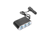 Prelungitor bricheta auto tripla 12/24V cu intrerupator individual si 1 port USB ERK:U90939 - Negru AL-081222-1