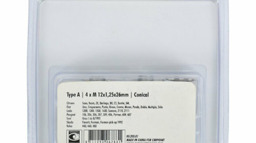 Prezoane antifurt jante conice M12x125mm 4buc - Tip A CAR0520501