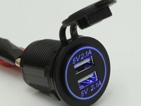 PRIZA bricheta AUTO cu USB mufa dubla 12V 24V incarcator montaj panou 2x 2.1A