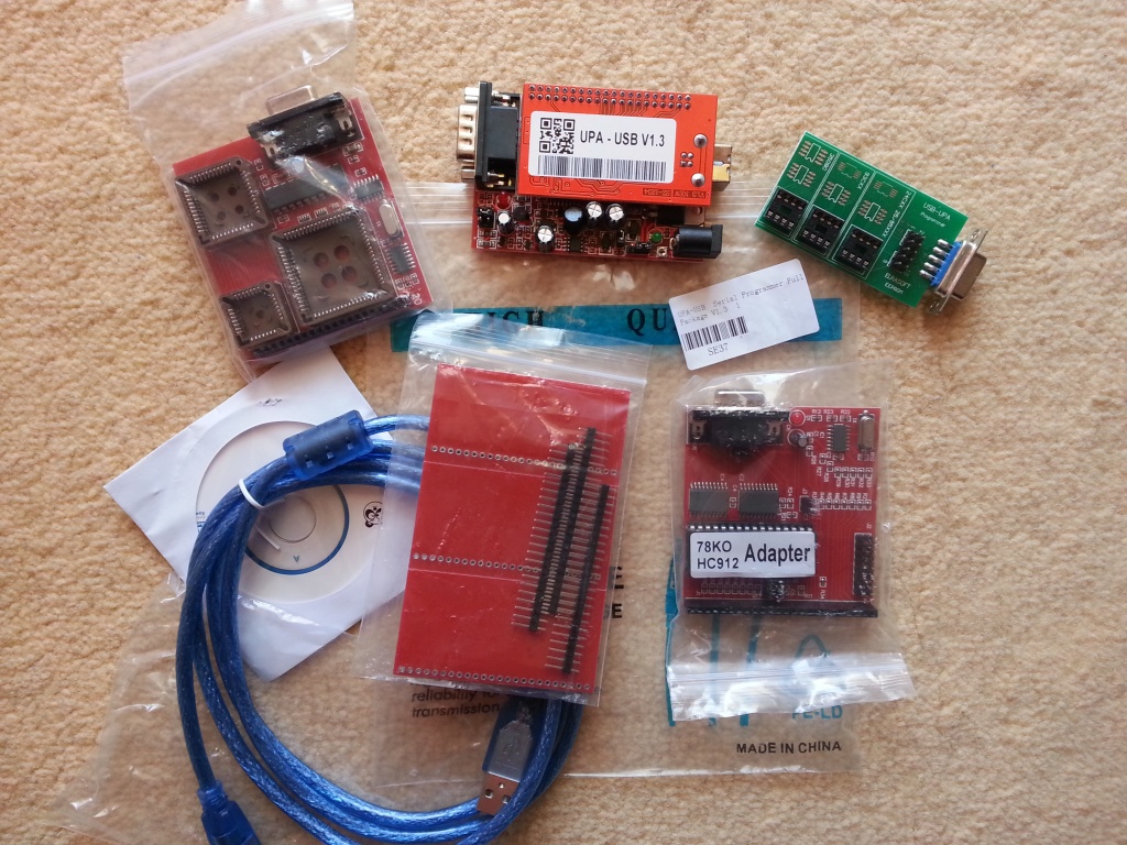Programator memorii ECU UPA usb – V 1.3.0.14 placa rosie set complet