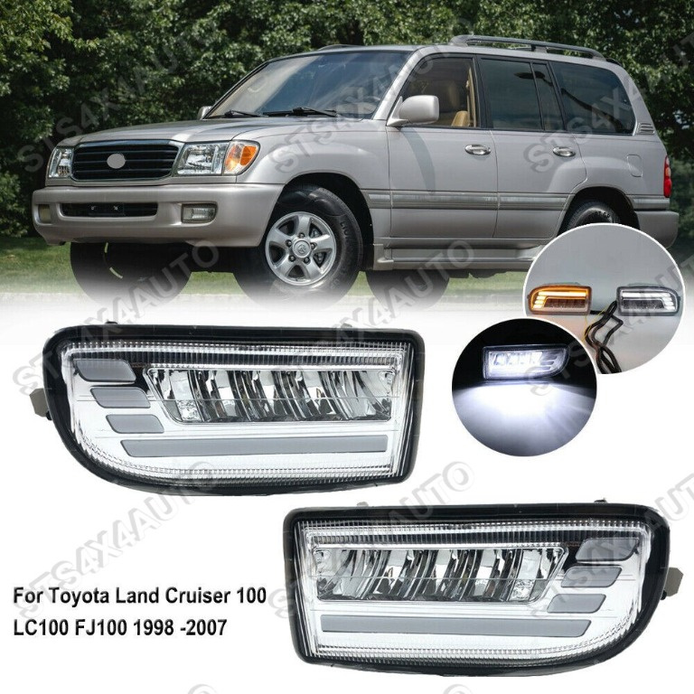 PROIECTOARE LED CU LUMINI DE ZI DRL SI DYNAMIC SEMNALIZARE TOYOTA LAND CRUISER FJ100 1998-2007 [V3]