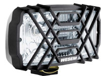 Proiector auto Wesem 12/24V cu bec H3 , dimensiuni 235x132x137mm , carcasa crom, geam clar , cu lumina de drum , 1 buc.