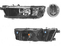 Proiector ceata Skoda Rapid (Nh), 10.2012-, fata, Stanga, cu LED daytime running light, H8+LED, negru,