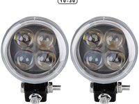 Proiector LED 12W SPOT 4D cu angel eyes 12/24V-PREMIUM