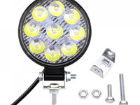 Proiector Led 27W 12/24V 6000K Rotund PL 027