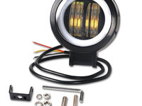 Proiector Led, 7D Optic, 20W, 12V-24V, 7.5CM, Rotund, Pentru ATV, Jeep, Moto, Spot HAL453