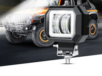 Proiector Led, 7D Optic, 20W, 12V-24V, 7.6CM , Pentru ATV, Jeep, Moto, Spot HAL454