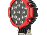 Proiector Led Auto Offroad 51W/12V-24V 3740 Lumeni Rosu Flood Beam 60 Grade 309922