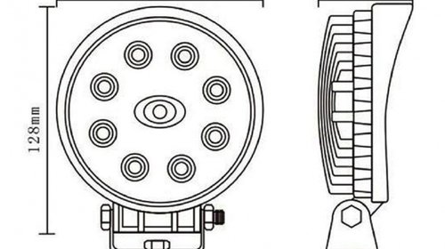 Proiector led rotund 27w 45mm off road