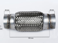 Racord flexibil esapament cu impletitura simpla 55X150 mm FLANK 33749