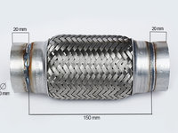 Racord flexibil esapament cu impletitura simpla 60X150 mm FLANK 33753