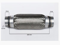 RACORD FLEXIBIL INNER & OUTER BRAID 52x200MM