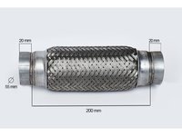 RACORD FLEXIBIL INNER & OUTER BRAID (B) 55X200 MM FLANK 60101 <br>