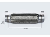 RACORD FLEXIBIL INNER & OUTER BRAID (B) 55X250 MM FLANK 60102 <br>