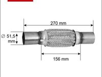 Racord flexibil toba esapament 51,5 x 270 mm BOSAL 265-707 piesa NOUA