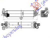RAD..INT.2,0i16V-2,0DCi(648x114x106) - RENAULT RENAULT LAGUNA 07-15, RENAULT, RENAULT LAGUNA 07-15, PEUGEOT, PEUGEOT EXPERT 07-16, Partea frontala, Radiator Intercooler, 067906200