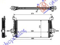 RAD.INTER.1,4-1,6T BNZ.-1,3-1,7CDTI (56x28 - CHEVROLET CRUZE 09-13, DAEWOO - CHEVROLET, CHEVROLET CRUZE 09-13, PEUGEOT, PEUGEOT EXPERT 07-16, Partea frontala, Radiator Intercooler, 235006200