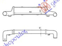 RADIAT.INTER..2,5-2,9CDi (56,2x115x52), MERCEDES, MERCEDES E CLASS (W210) 96-99, PEUGEOT, PEUGEOT EXPERT 07-16, Partea frontala, Radiator Intercooler, 053206210