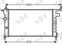 RADIATOR 1.2-1.4 -Ac/ (53x28) (DIAGONAL)(MAHLE BEHR PREMIUM LINE) - OPEL OPEL TIGRA 95-04, OPEL, OPEL TIGRA 95-04, 048406305