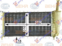 RADIATOR 1.2 8-16V +/-AC (58x31,7x18) (MAHLE BEHR) - FIAT FIAT PUNTO 03-11, FIAT, FIAT PUNTO 03-11, 038906355