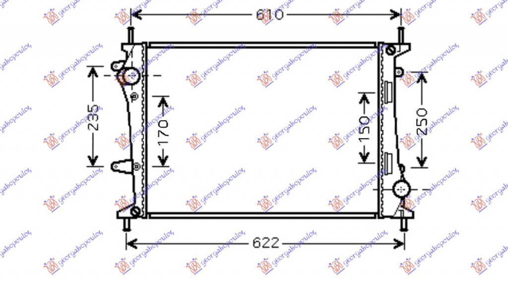 RADIATOR 1.9 JTD + Ac/ (53X39.8X2.6) , FIAT, FIAT MULTIPLA 04-10, 292006330