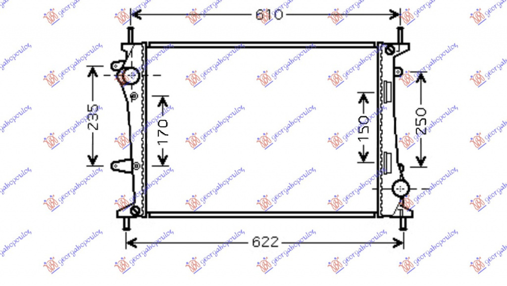 RADIATOR 1.9 JTD + Ac/ (53X39.8X2.6) , FIAT, FIAT MULTIPLA 98-04, 043506330