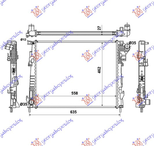 RADIATOR 2.0 CDTi -AC [56X44.9] FARA START-STOP - 