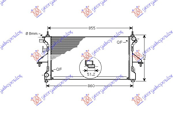 RADIATOR 2.2-2.3-3.0 JTD +/-AC DIESEL MANUAL (780X380X34) (MECANIC), CITROEN, CITROEN E JUMPER 20-23, 196806300