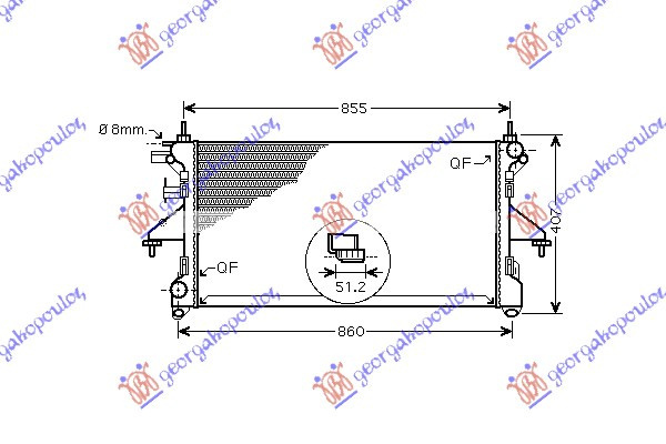 RADIATOR 2.2-2.3-3.0 JTD +/-AC DIESEL MANUAL (780X380X34) (MECANIC), CITROEN, CITROEN E JUMPER 20-23, 196806300