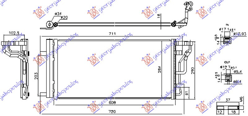 RADIATOR AC 1.0-1.4 T-GDI - 1.6 MPI BENZINA - 1.6 CRDI DIESEL [608BMW X284BMW X16] HYUNDAI i 368306420 368306420 97606J7290