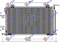 RADIATOR AC 2.0-2.4 BENZINA (645x360x16), TOYOTA, TOYOTA AVENSIS (T25) 03-08, 023206430