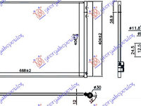 RADIATOR AC BENZINA -DIESEL (66.8x40.6x1.2) - MERCEDES V (W447) 15-, MERCEDES, MERCEDES V (W447) 15-, 526206400