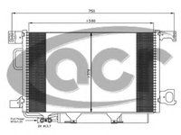 Radiator AC BNZ/DSL (59x37.5) VALVE 12mm MERCEDES CLK (W209) 02-09