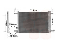 RADIATOR AER CONDITIONAT AUDI A3 8V 2012-> Radiator aer conditionat benzina/ diesel (54,2x39x1,6) PIESA NOUA ANI 2012 2013 2014 2015 2016