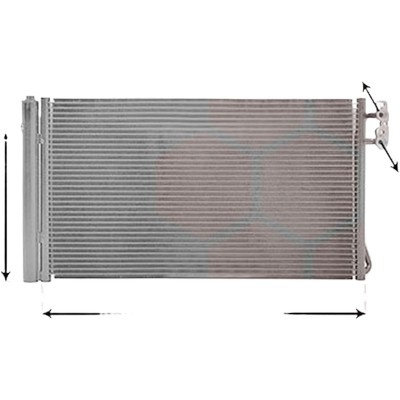 Radiator aer conditionat AUDI A4 Cabriolet 8H7 2002->2009 pentru 3.2 FSI, perioada 2006 2007 2008 2009 PIESA NOUA pana la an de fabricatie 2006, pentru cv. automata, grosime mm 16, diametru admisie mm 18, diametru evacuare mm 15, latime mm 390, lungi