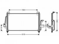 RADIATOR AER CONDITIONAT DAEWOO NUBIRA 1997->2003 Radiator aer conditionat 1,6 - 2,0cc (60x36,5x2,0) PIESA NOUA ANI 1997 1998 1999 2000 2001 2002 2003