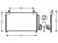 RADIATOR AER CONDITIONAT KIA RIO 2000->2005 Radiator aer conditionat 1,3i 8V - 1,5i 16V (58,5x35,5) PIESA NOUA ANI 2000 2001 2002 2003 2004 2005