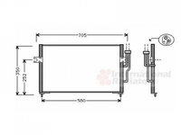 RADIATOR AER CONDITIONAT MITSUBISHI CARISMA 1996->2006 Radiator aer conditionat 61x35 2x2 8 PIESA NOUA ANI 2000 2001 2002 2003 2004 2005 2006