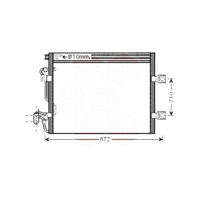 Radiator aer conditionat VW JETTA 6 2010-> pentru 1.4 TSI, 1.4 TSI Trendline Comfortline, perioada 2014 2015 2016 2017 2018 2019 PIESA NOUA grosime mm 16, dimensiuni 582 x 378 x 16 mm, latime mm 378, lungime fagure mm 582