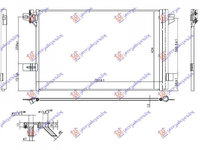 RADIATOR AER CONDITIONAT VW Transporter T6 2015-> Radiator aer conditionat 2.0 TFSI/2.0TDI 70x43.4x1.2 PIESA NOUA ANI 2015 2016 2017 2018 2019