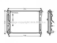 Radiator apa 2,4i - 16V - 3.2i - 24V (67x51x27x)manuala/automata CHEVROLET CAPTIVA 2007-2012 cod 24803042