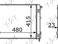 RADIATOR APA (48x41)F./POMPA(TRUND VED)VALEO - DACIA LOGAN-MCV 05-08/P.UP-VAN 09-12, DACIA, DACIA LOGAN-MCV 05-08/P.UP-VAN 09-12, 036706350