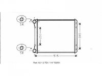 RADIATOR APA AUDI A2 2000->2005 Radiator apa pentru 1.2 - 1.4 - 1.6 16V FSI+TDI (46.8x39.5) PIESA NOUA ANI 2000 2001 2002 2003 2004 2005