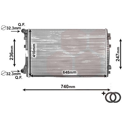 Radiator apa AUDI A3 8VS; 8VM SEDAN 2013->2020, A3 Sportback 8VA; 8VF 2012->2020, A3 8V1; 8VK 2012->2017, A3 Cabriolet 8V7; 8VE 2013->, Q2 2016->, TT 2014->, TT Roadster 2014-> pentru 2.0 TDI, perioada 2012 2013 2014 2015 2016 2017 2018 2019 2020 202