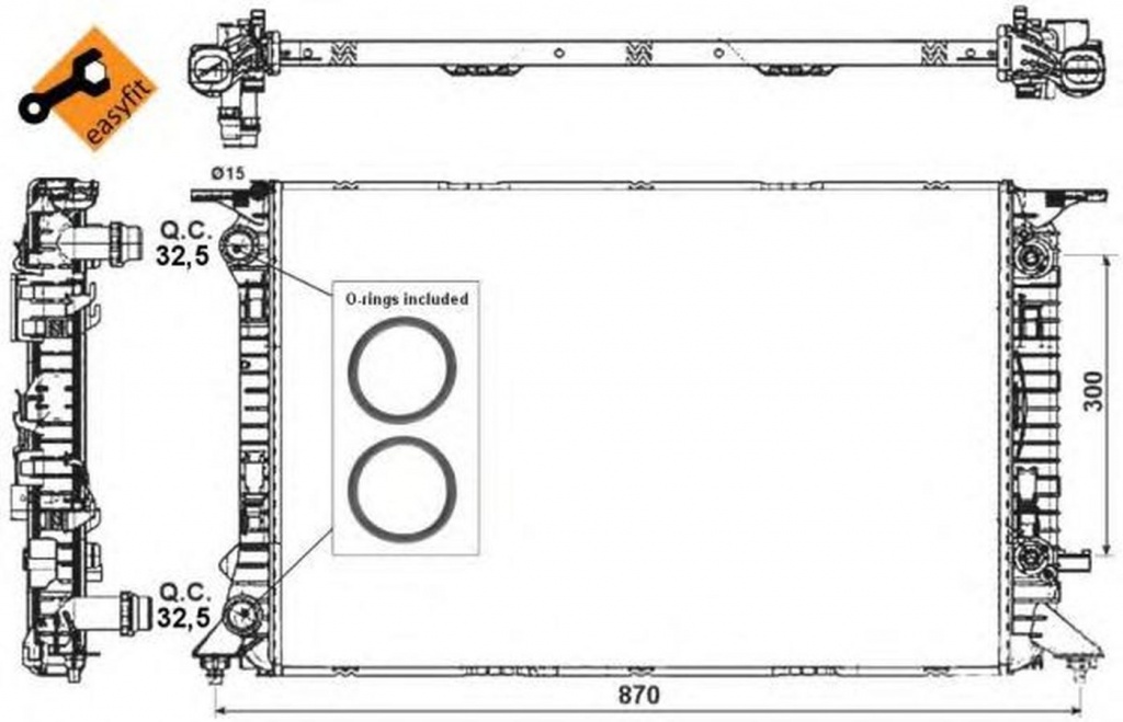 Radiator apa AUDI A4 8K2 B8 NRF 53718