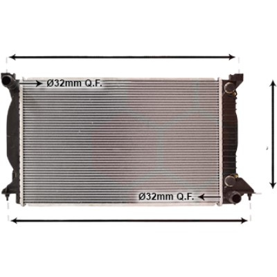 Radiator apa AUDI A4 Cabriolet 8H7 2002->2009, A4 8E2; B6 2000->2005, A4 8EC; B7 2004->2008 pentru 2.5 TDI, perioada 2001 2002 2003 2004 2005 2006 PIESA NOUA pentru Cutie automata CVT (fara trepte), grosime fagure mm 32, cu cuplaje rapide, Diametru a